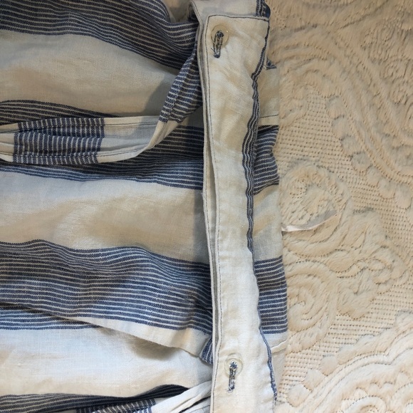 Free People Linen Wrap Skirt Blue and White Size 4 - Picture 10 of 10